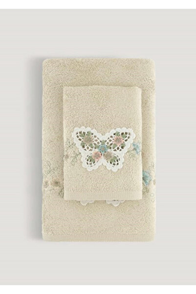 ARLIVA Набір рушників з вишивкою 3D «Мама і донька» з бамбука - Метелик, кава