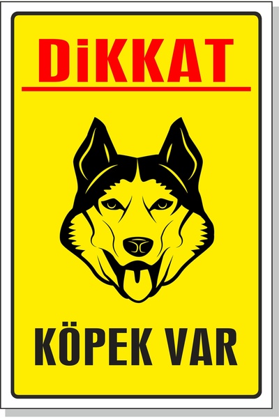 Dikkat Köpek Var Levhası PVC 20x30cm