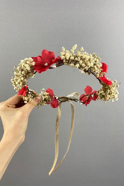 Limelia Червена карамфил и запазена орхидея Cymbidium Сухи цветя Външна сватб...