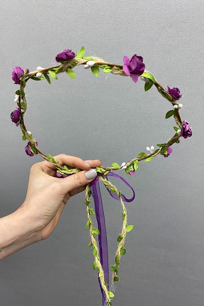 Hayalperest boncuk Paper Bridesmaid Crown with Rose and Leaves and Gift Children's Crown
