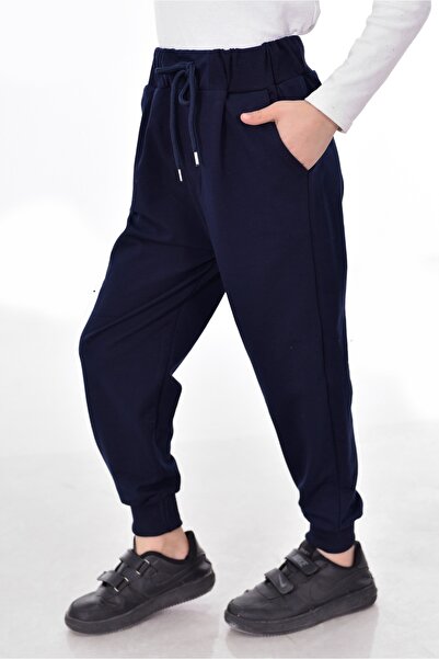 MORE KIDS بدلة رياضية سفلية كبيرة الحجم للجنسين - قصة فضفاضة مريحة، مضلع، خيطين