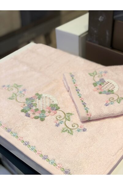 ARLIVA Набір бамбукових рушників з 3D-вишивкою - фіолетовий пудровий, з мамою і донькою