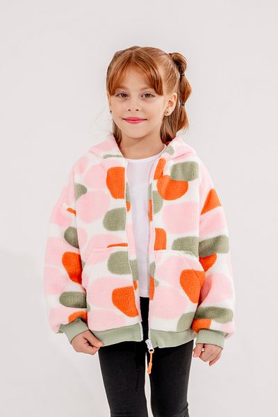 Eray Kids Zippered Ribbed College Coat