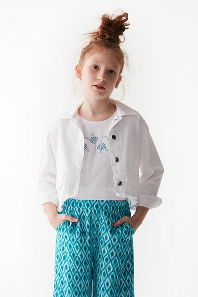 nk kids Τζιν μπουφάν για κορίτσια 8-14 ετών με κρόσσια 36713