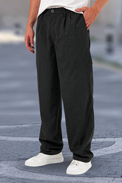 YAKAMEL Men's Seasonal High School Length Comfortable Trend Fabric School Pants