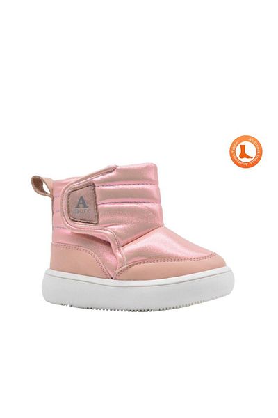 kids A more Maya Baby Girl Boots with Plush Fur Inside Powder Color