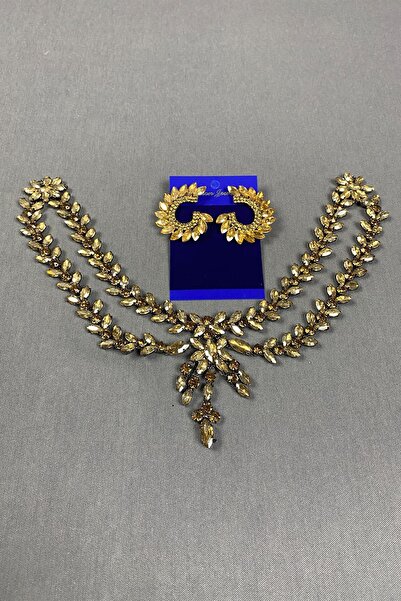 ESPEREST Accesoriu de păr Henna de mireasă Sultan Stone și cercei rotunzi cu ...