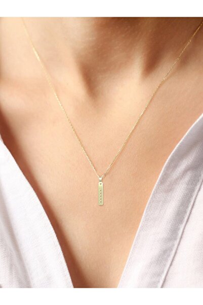 JEWELAi 14 ayar altın Dikdörtgen Kolye Ucu 0.5 gr, KC12689 Kodlu