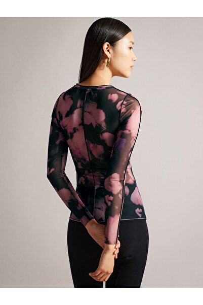 soBasic ALEEİNA ВЕЛОСИПЕДНАЯ БЛУЗКА С ДЛИННЫМИ РУКАВАМИ И ЭЛАСТИЧНОЙ СЕТКОЙ - ЧЕРНАЯ