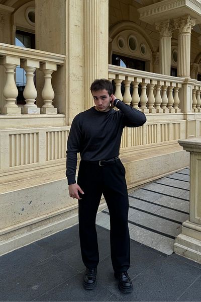 Livio Ferri Ανδρικό υφασμάτινο φαρδύ πλισέ παντελόνι