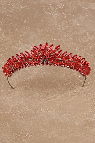 Hayalperest boncuk Coroana Costum Mireasa Pentru Femei Henna si Coroana Nunta Rosie