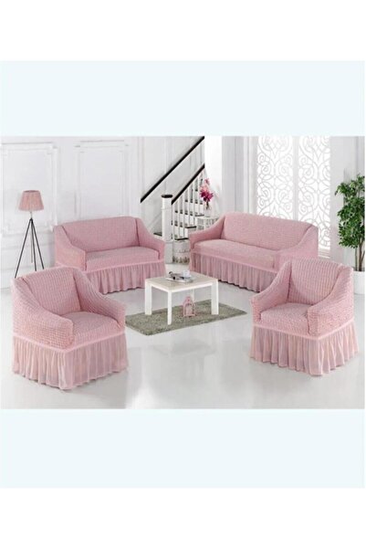 SENNORA 3+2+1+1 Bürümcük Yıkanabilir Lastikli Etekli Esnek Koltuk Örtüsü Takı...