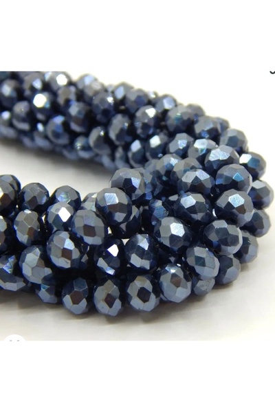 SESİKA HOBİ Kristal Boncuk Lacivert 6 Mm Takı Kolye Bileklik Çanta Yapımı