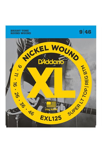 Daddario مجموعة أوتار جيتار كهربائي فائق الضوء من DadDario - XL، 9-46