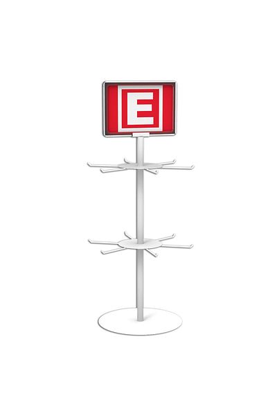 relaxstand Λευκή περιστρεφόμενη βάση - 2 επιπέδων με γάντζους Πάγκος εργασίας Μοντέλο 1