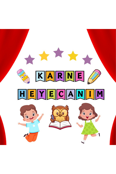 Ti Play KARNE GÜNÜ OKUL PANO SÜSÜ ( Karne Heyecanım yazılı renkli)