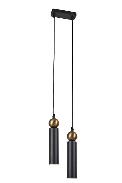 Bozyaka Aydınlatma Sparg 2-Piece Metal Ceiling Pendant Lamp Double Color Black & Tumbled Modern Chandelier (Daylight Led Bulbs Included)