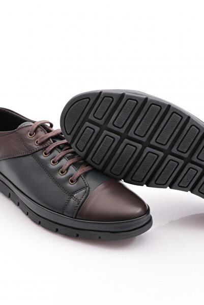 DGN Чоловічі шнуровані комфортні черевики з натуральної шкіри, лаковані, кавові 29513616