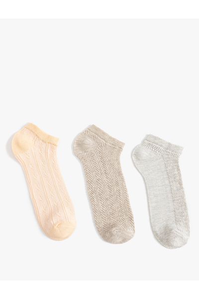 Koton Set de 3 șosete papuci cu textura multicoloră