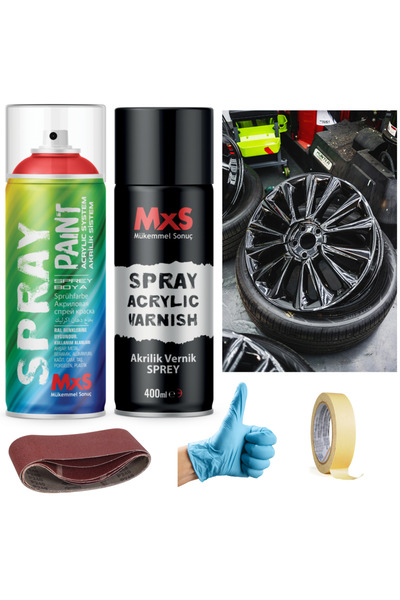 MxS Efekt Extra Pi?gment Araba-jant-metal Sprey Boya+akri?li?k Verni?k 400 Ml