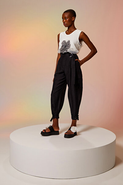 Berr-ın Kemerli Havuç Pantolon Siyah