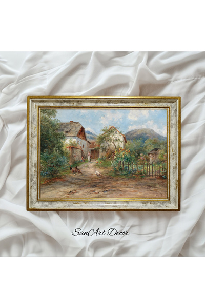 Sanart Pictură vintage cu rame, pictură în ulei, pictură înrămată, decor arti...