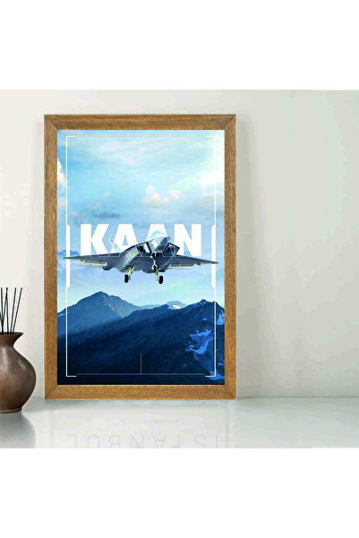 Lioncraft Türk Savaş Uçağımız KAAN Tablo, Wallpaper, Duvar Tablosu, Çerçeveli...