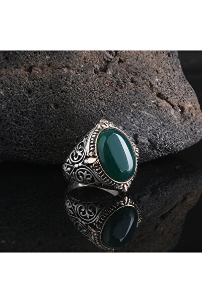 Argento Silver Akik taşlı 925 ayar gümüş erkek yüzük