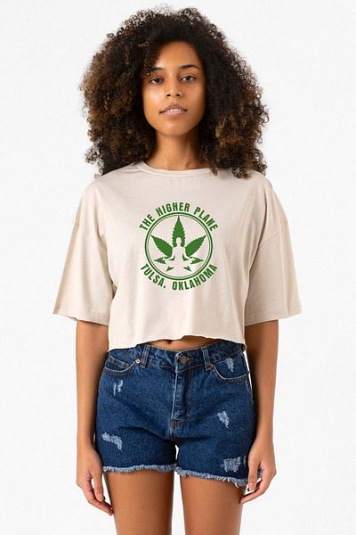 Tshirthane Tulsa King the Higher Plane Beige Women's Crop Tshirt