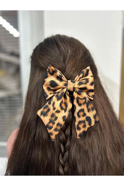 Melkady Aksesuar Melkady 527 - Automatická spona luxusního luku s leopardím vzorem