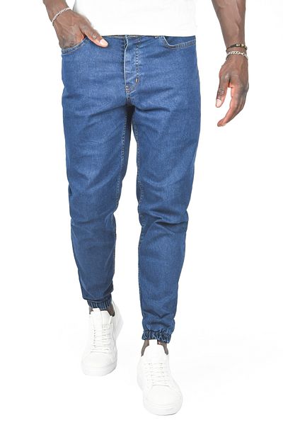 DeepSEA Blugi de jogger pentru bărbați, albastru bleumarin, skinny fit, lycra - picior elastic 2406358