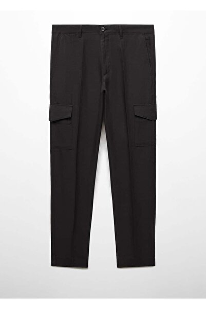 MANGO Man Keten Karışımlı Kargo Pantolon