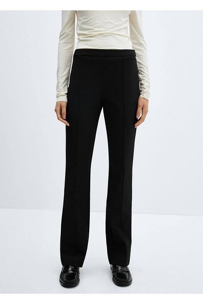 MANGO Woman Straight cut trousers with sewing detail