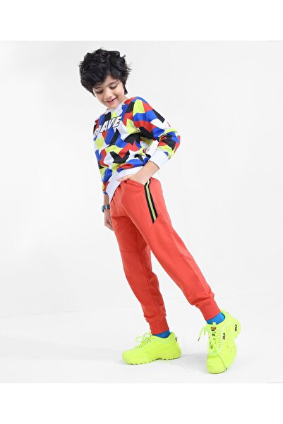 Ollington St. Ollington St. 100% Cotton Knit Full Sleeves T-Shirt & Joggers Set Abstract Design &  - Multicolor