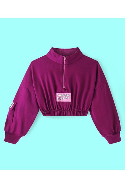 Ollington St. Ollington St. - 100% Cotton Knit Full Sleeves Winter Wear Suit With Patches - Wine