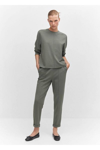 MANGO Woman Prošívané jogger kalhoty