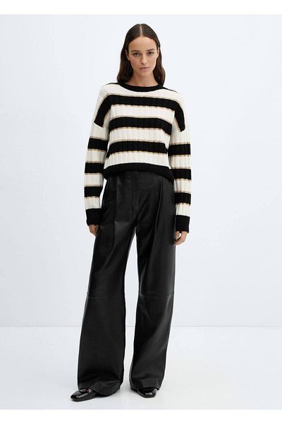 MANGO Woman Pulover cu dungi - Detaliu Lurex