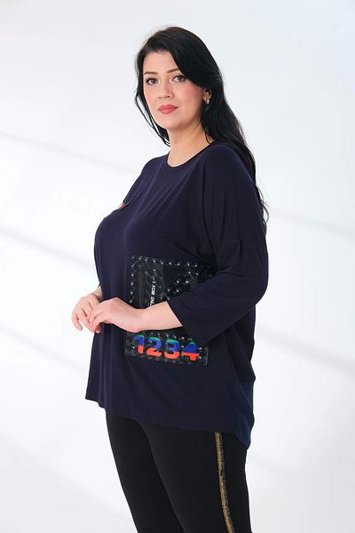 Lady Majestic Γυναικεία μπλούζα με στάμπα μεγάλου μεγέθους