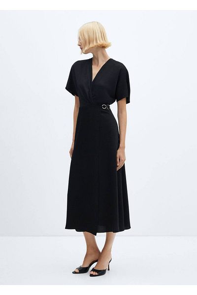 MANGO Woman Φόρεμα με δαχτυλίδια με διπλό στήθος