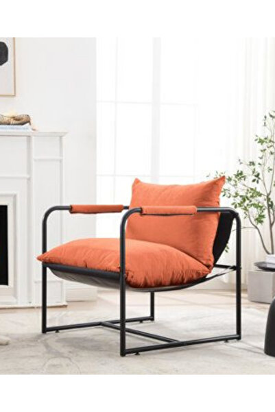 Dopa Modern Metal İskeletli Portatif Berjer Kumaş Döşeme Elyaf Dolgu