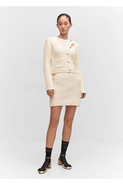 MANGO Woman Woven Knitted Cardigan