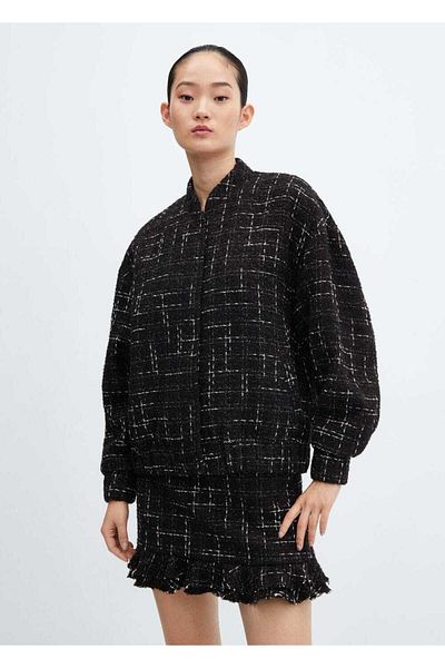 MANGO Woman Tweed bomber jacket