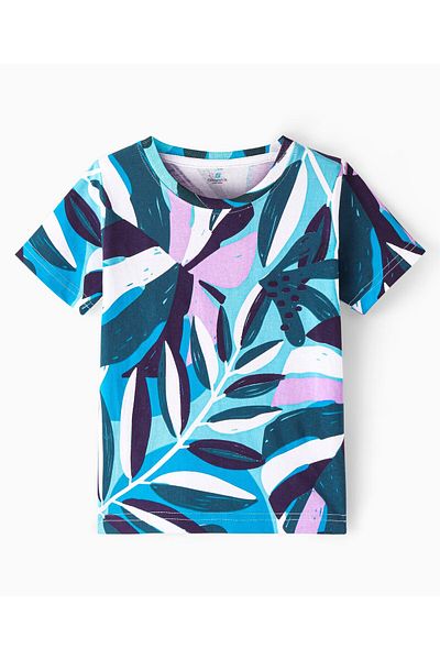 Ollington St. Ollington St. 100% Cotton Knit Half Sleeves Printed T-Shirt & Joggers Set - Multicolor
