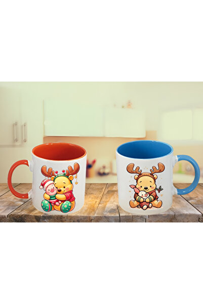 GünayStore NOEL YILBAŞI TEMALI Arkadaş Sevgiliye Çift Fincan Seti 2 Adet 200 ML
