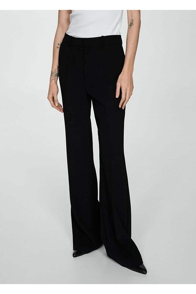 MANGO Woman Flared Fabric Trousers