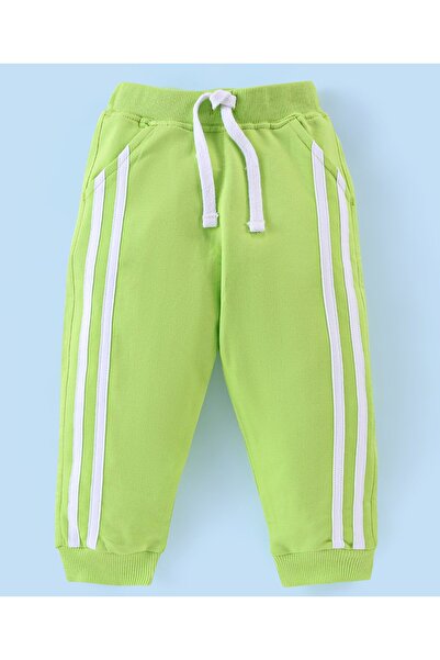 Babyhug 100% Cotton Knit Full Sleeves Hooded T-Shirt & Lounge Pant Set With Text Print-White & Green