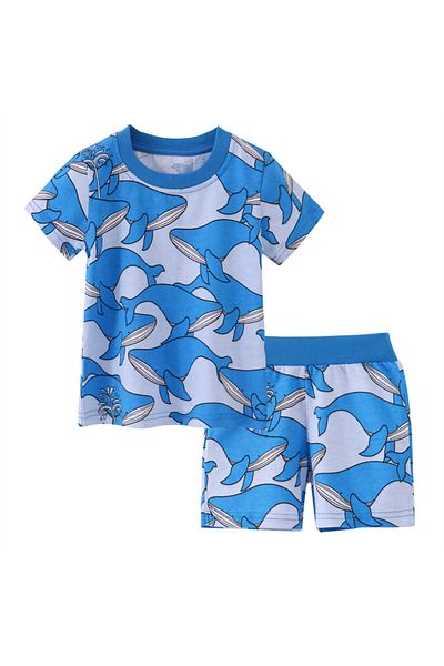 SAPS All Over Whale Print Co-ord Shorts & T-shirt Set - Blue