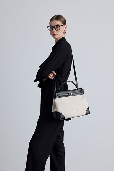 Manuka Beige Canvas-Tasche – Gürteldetail