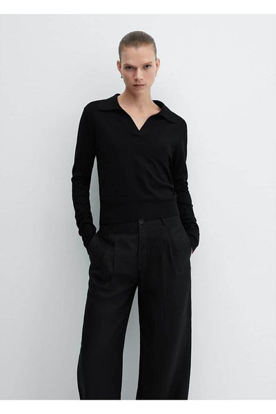 MANGO Woman Pulover cu gât polo