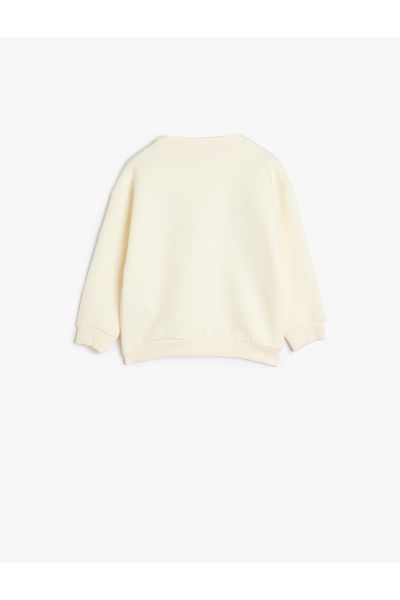 Koton Nature Themed Crew Neck Printed Raised Sweatshirt